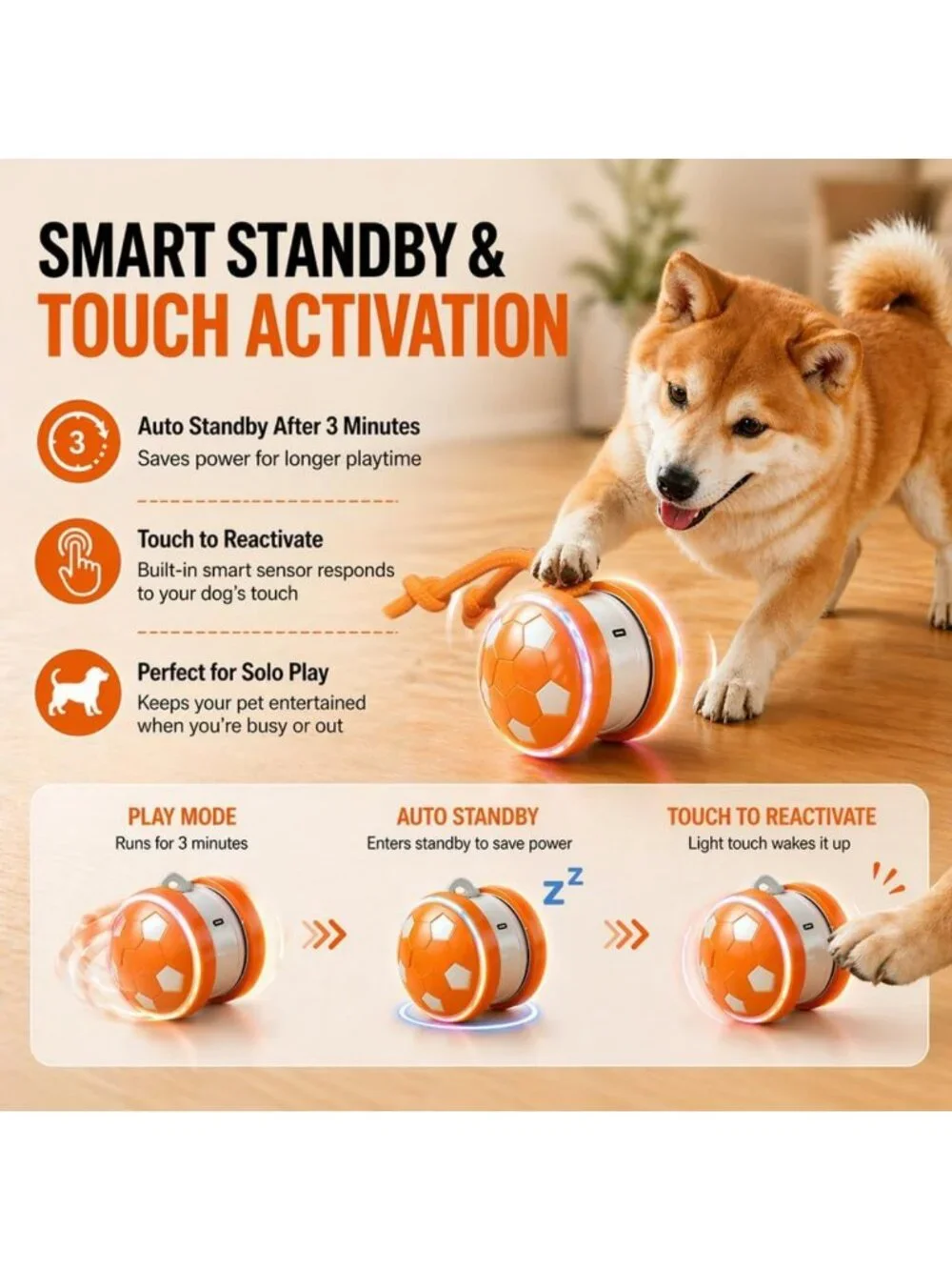 Interactive Electric Soccer Ball Toy for Dogs - Rechargeable, Durable, Fun Chase
